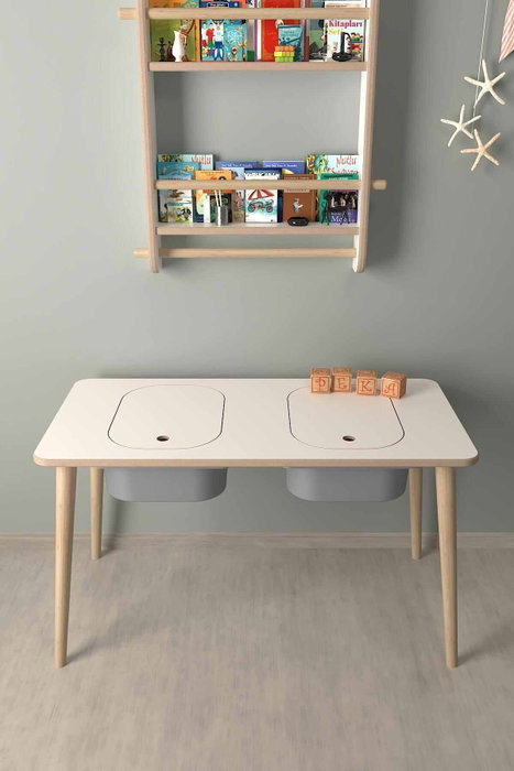 Hanah Home Mesa de Actividades Peka-0043-B Blanco y Gris Hanah Home Mesa de Actividades Peka-0043-B Blanco y Gris
